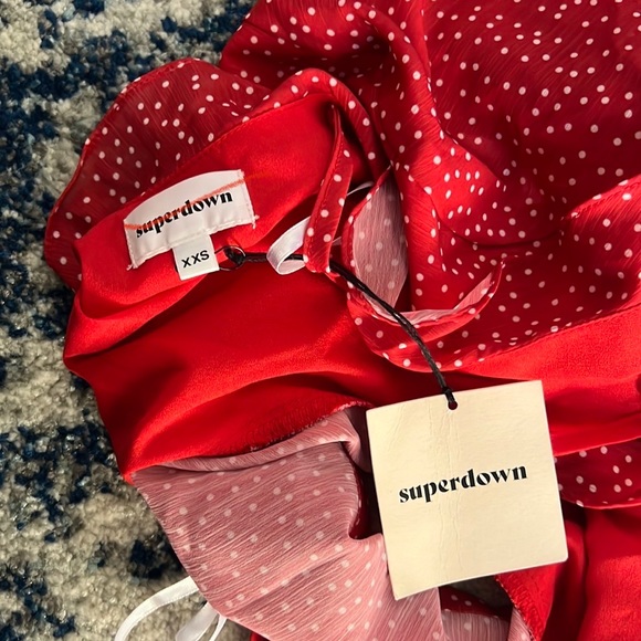 superdown Mercy Polka Dot Dress in Red - Picture 5 of 9